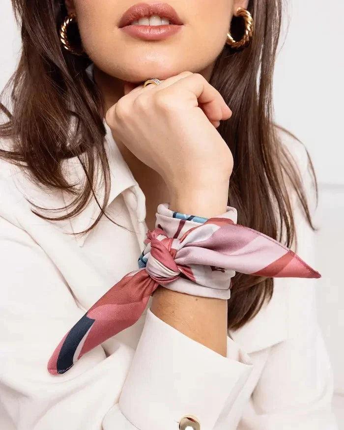 Basile Le Foulard Gloriette - Camel / Framboise