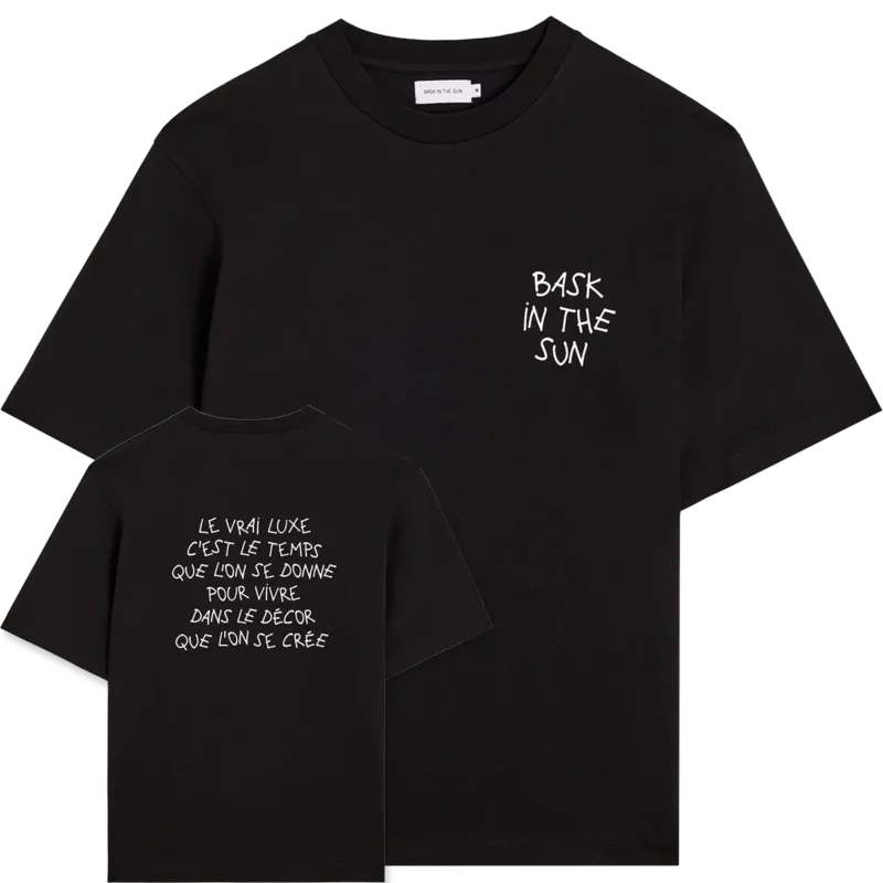 bask in the sun black LUXE tee