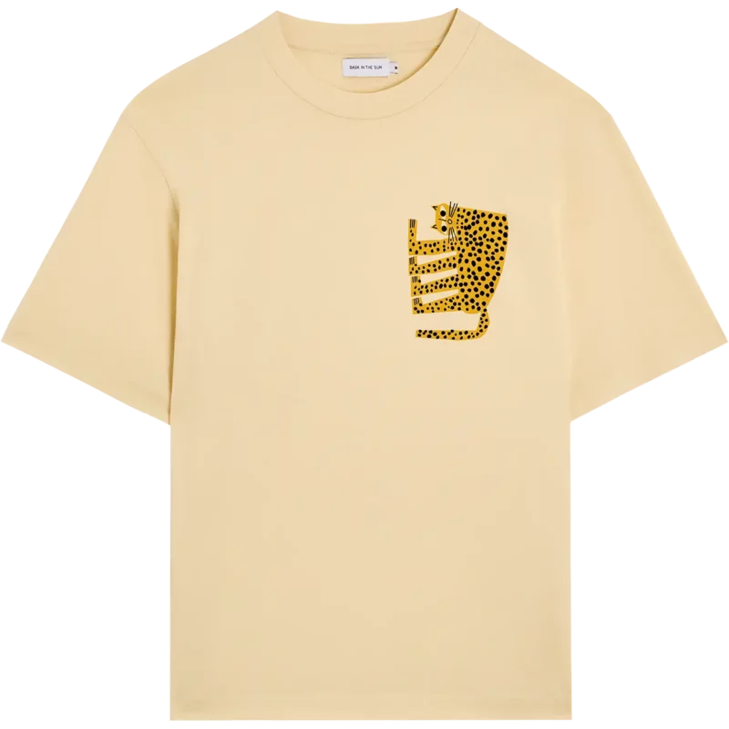 bask in the sun cream LEOPARD tee