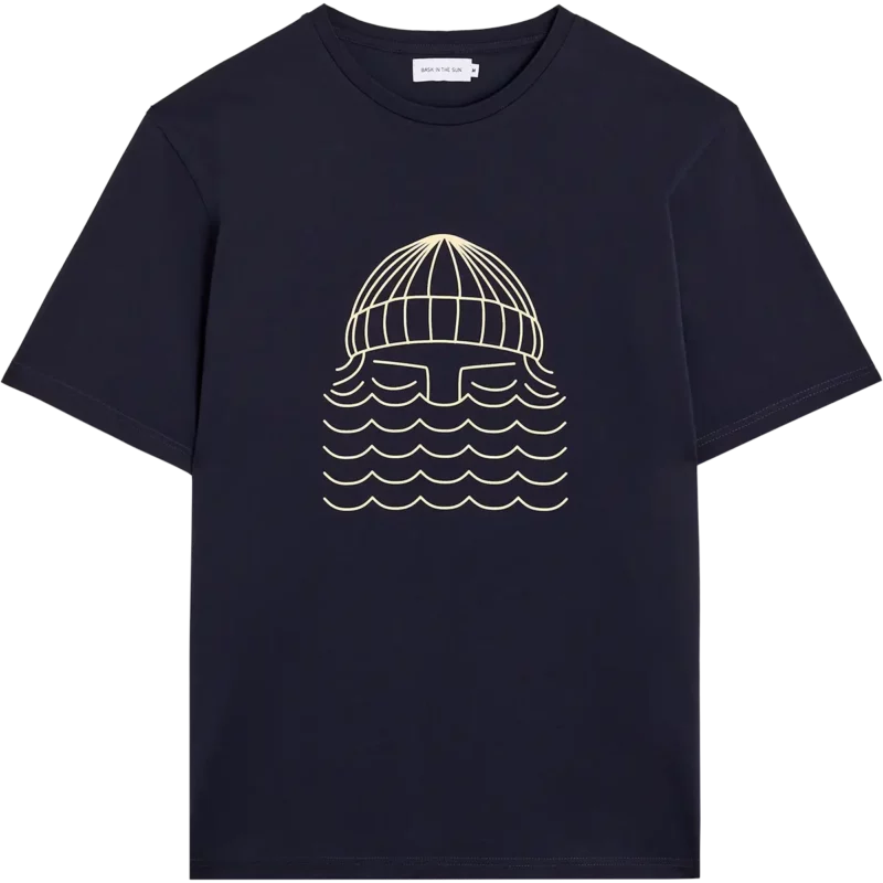 bask in the sun navy TO THE SEA tee