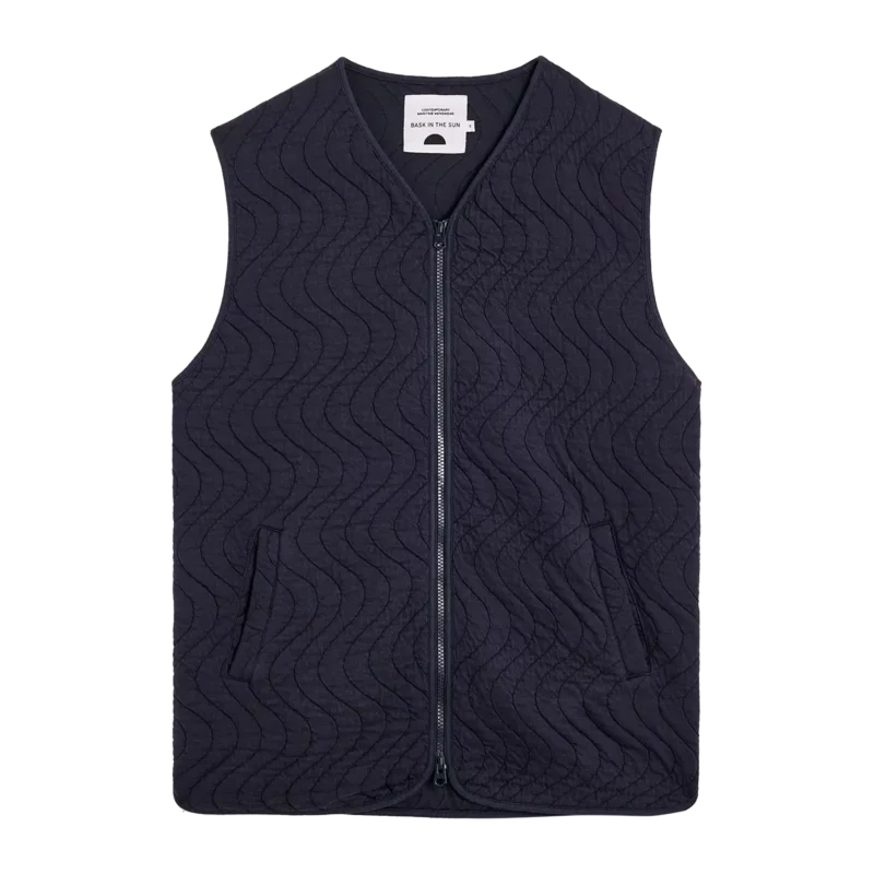 bask in the sun navy YUMI waistcoat