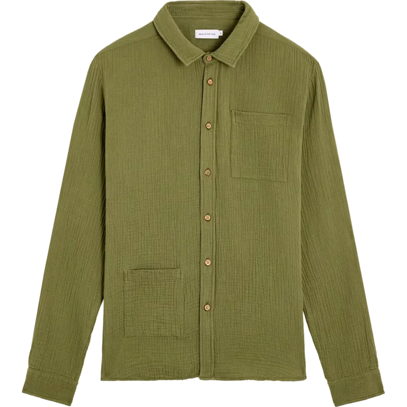 bask in the sun olive OIHANA shirt