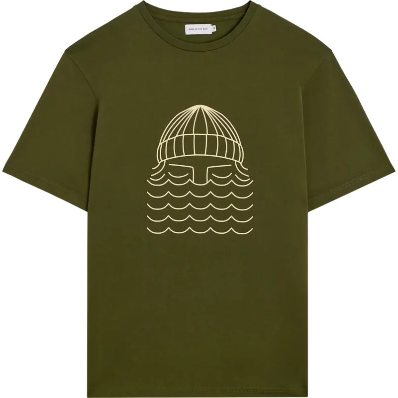 bask in the sun olive TO THE SEA tee