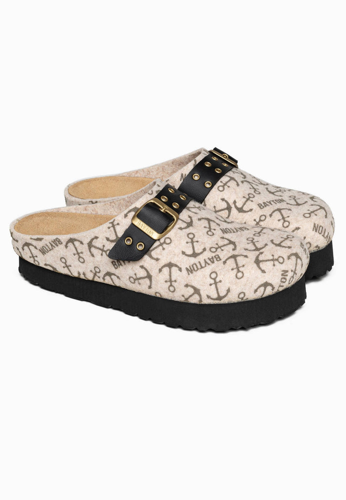 Bayton Sabots à Plateforme Volga Beige Et Taupe