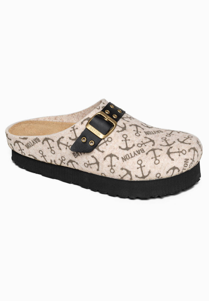 Bayton Sabots à Plateforme Volga Beige Et Taupe