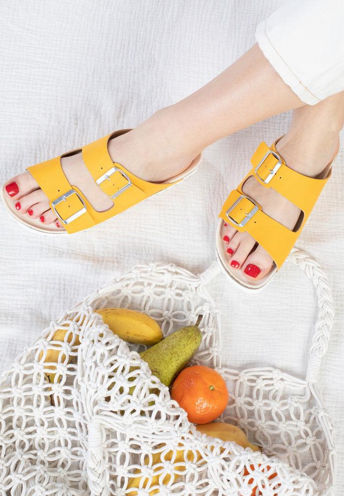 bayton Sandales 2 Brides Atlas Jaune Bayton femme