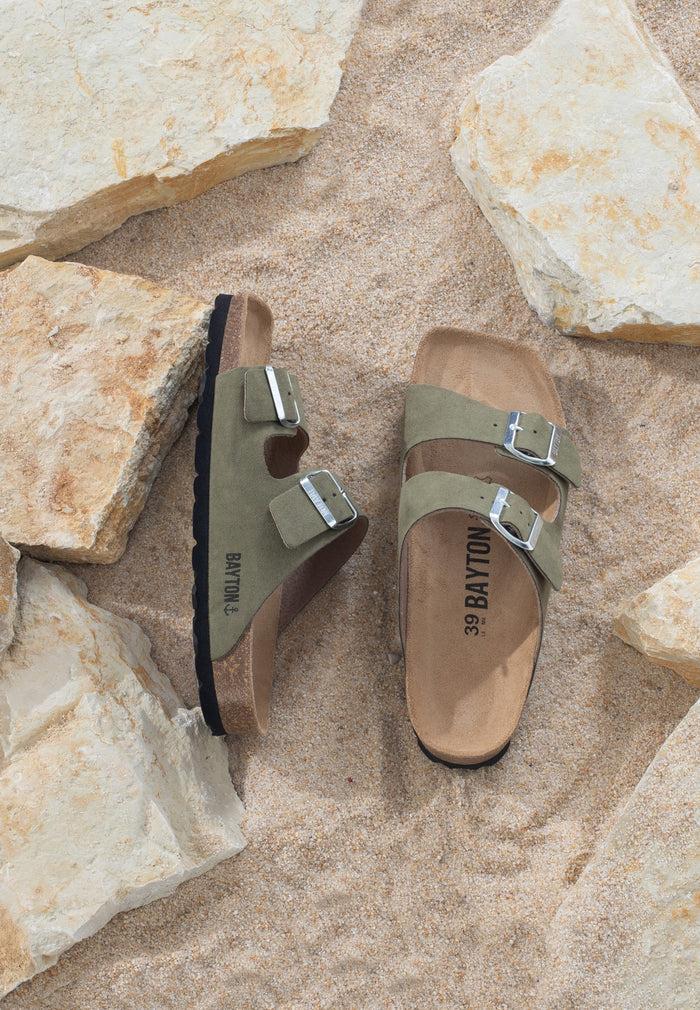 bayton Sandales 2 Brides Atlas Kaki Bayton femme