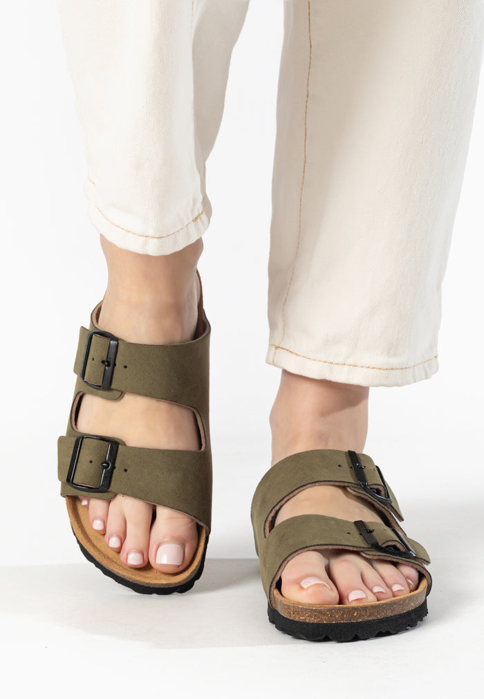 bayton Sandales 2 Brides Atlas Kaki Bayton femme
