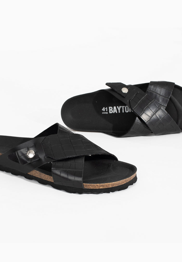 bayton Sandales 2 Brides Gandhi Noir Bayton Homme