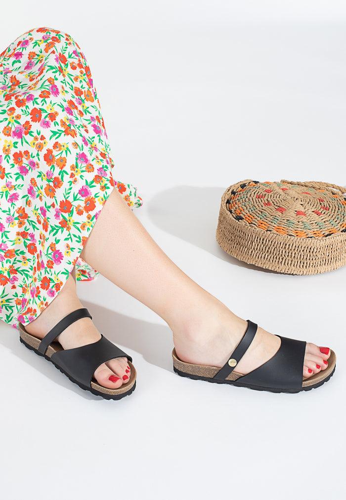 bayton Sandales 2 Brides Marina Noir Bayton femme