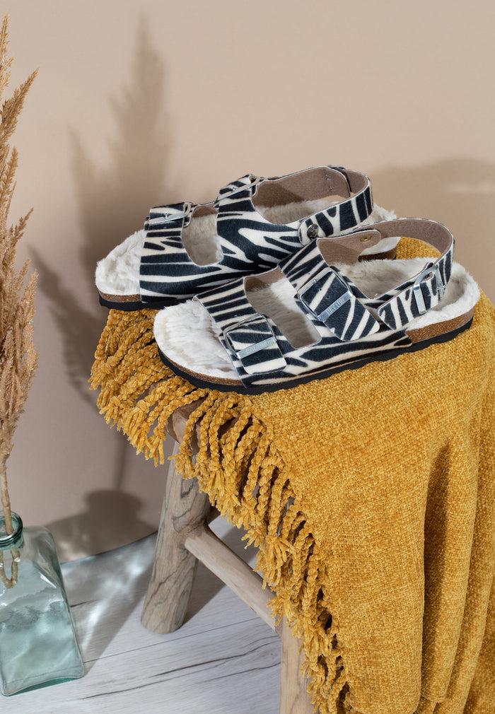 Bayton Sandales Achille Blanc Et Noir Bayton