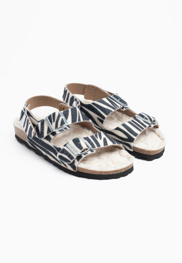 Bayton Sandales Achille Blanc Et Noir Bayton