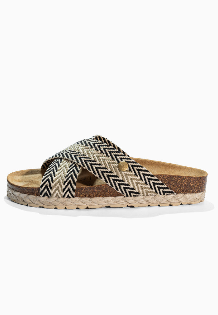 Bayton Sandales Burgos Noir Et Kaki Bayton