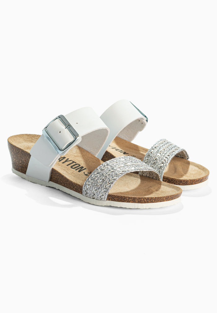 Bayton Sandales Cos Blanc Et Argent Bayton