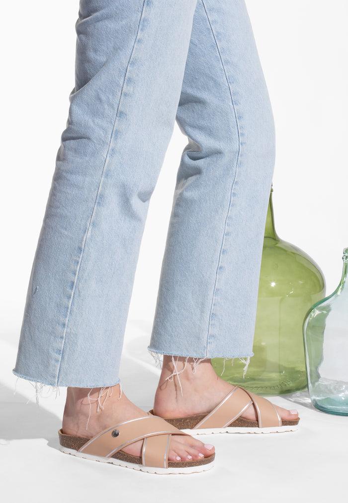 Bayton Sandales Elche Beige Et Argent Bayton