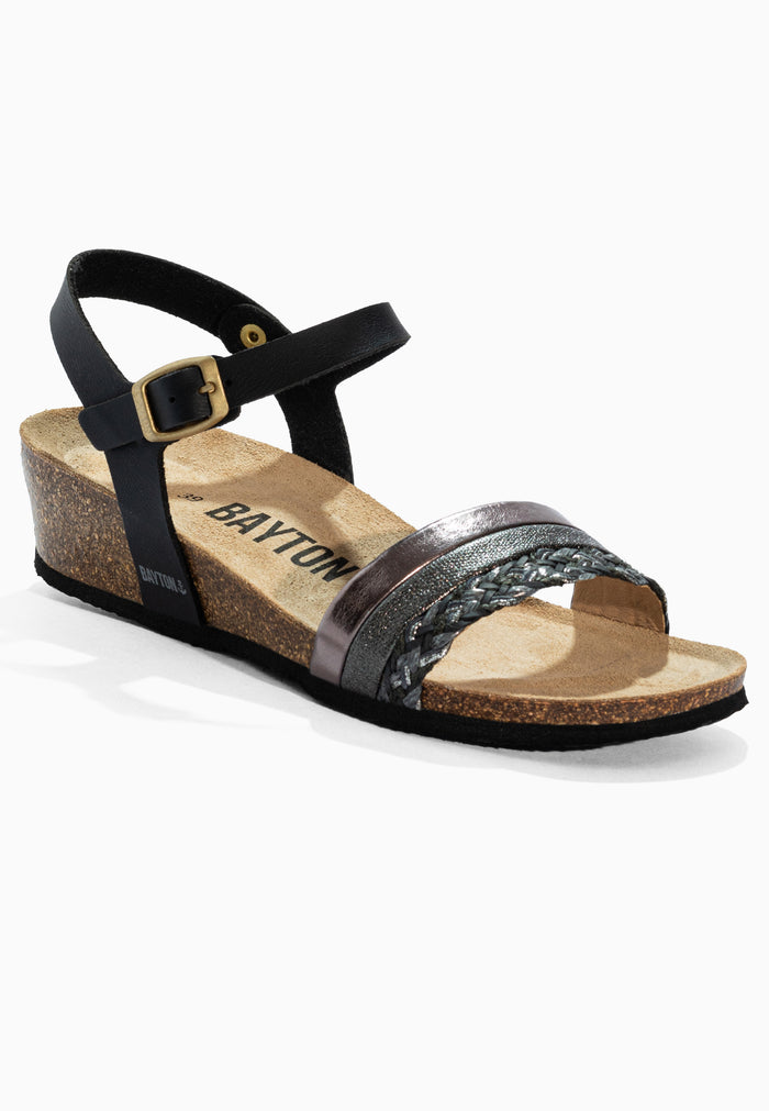 Bayton Sandales Legane Noir Et Argent Bayton