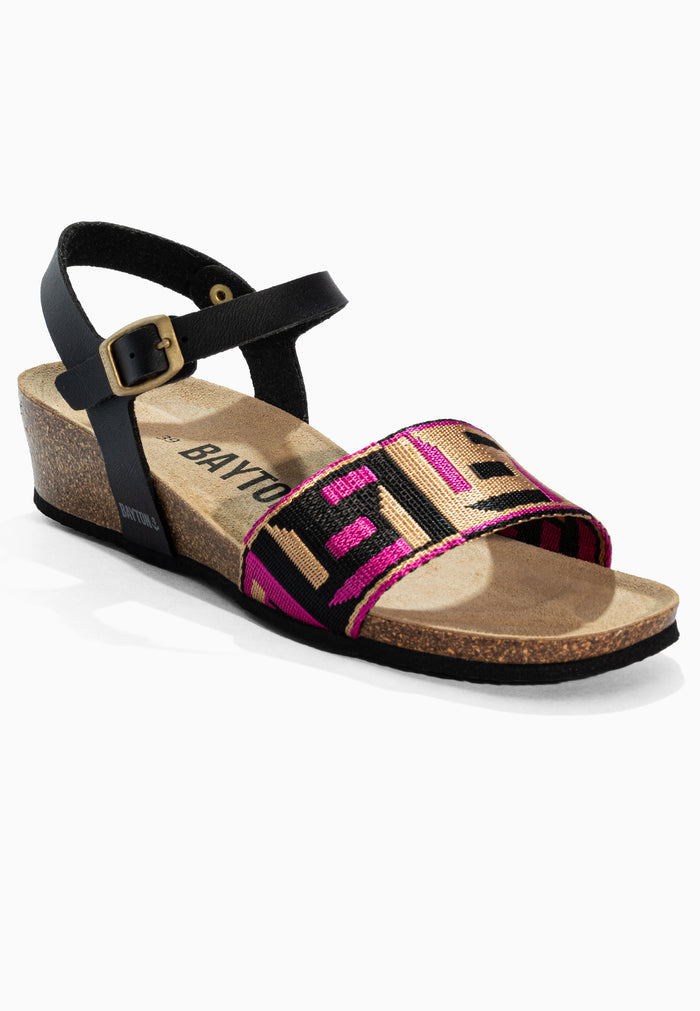 Bayton Sandales Legane Rose Et Noir Et Doré Bayton