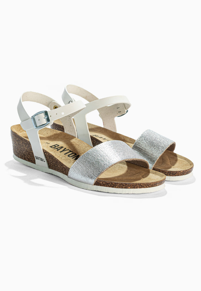 Bayton Sandales Leganes Blanc Et Argent Bayton