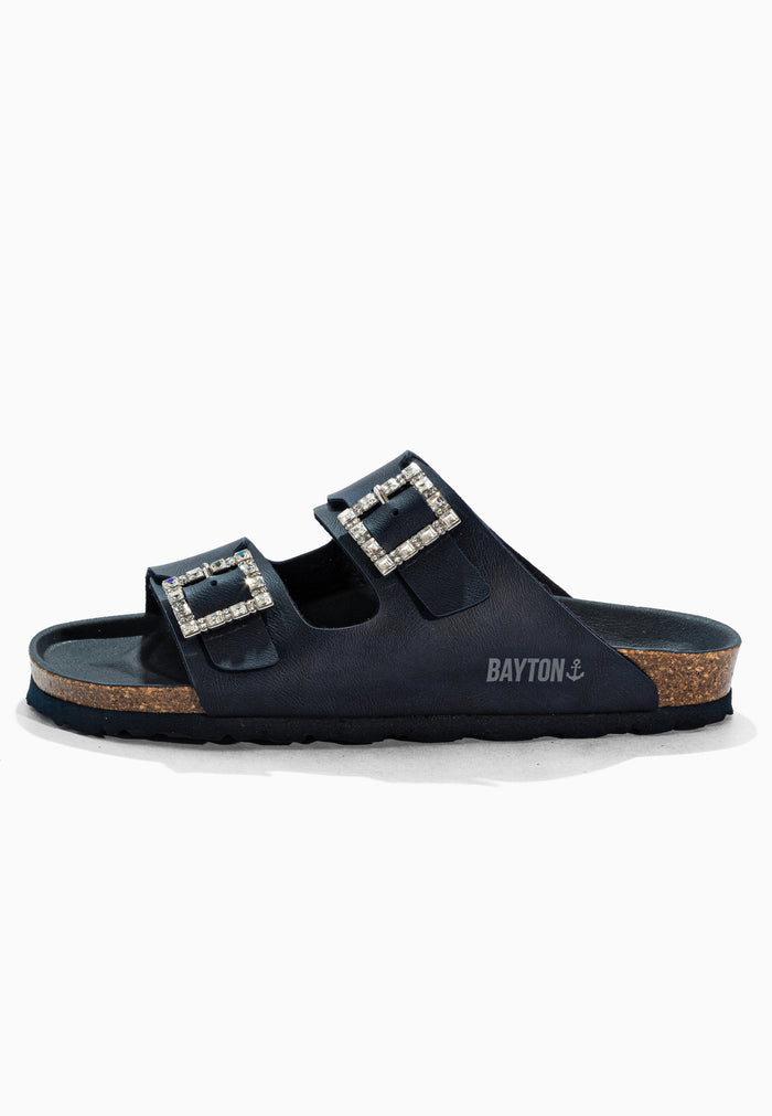 Bayton Sandales Strass Atlas Bleu Marine Bayton