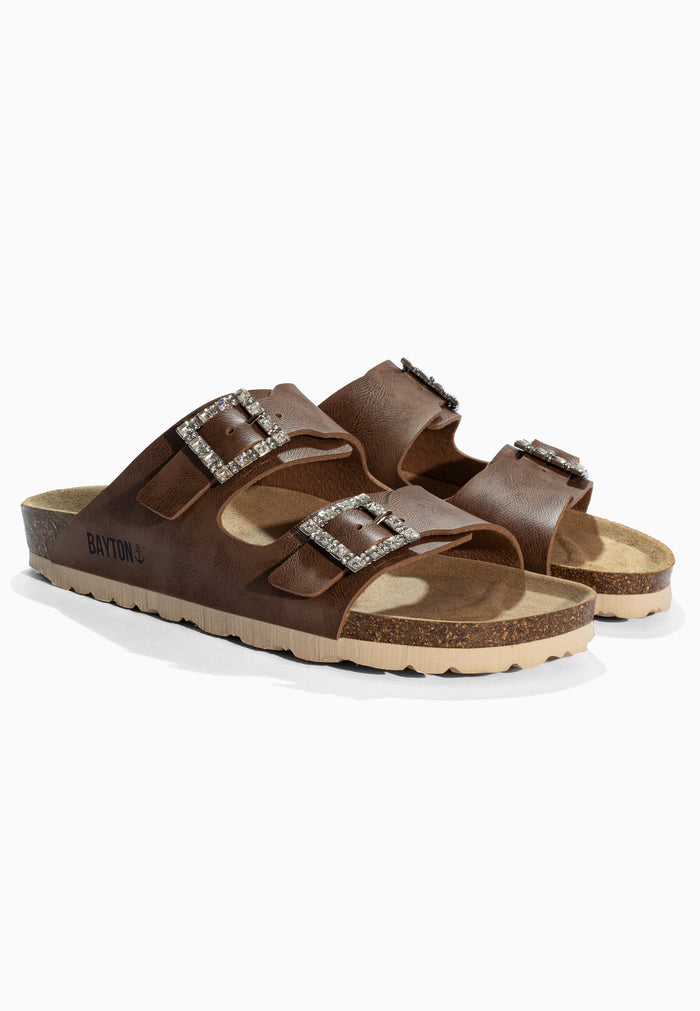 bayton Sandales Strass Atlas Marron Bayton