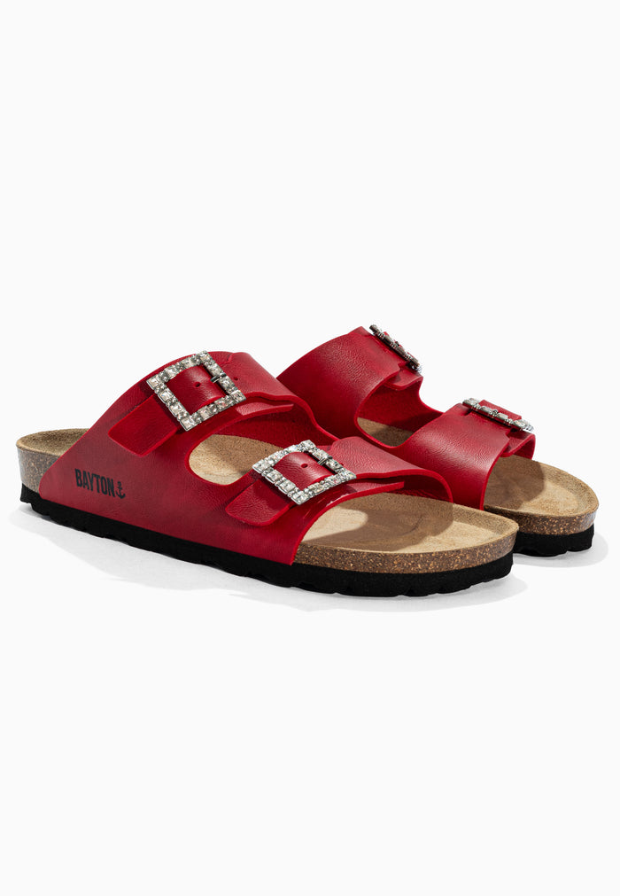 Bayton Sandales Strass Atlas Rouge Bayton