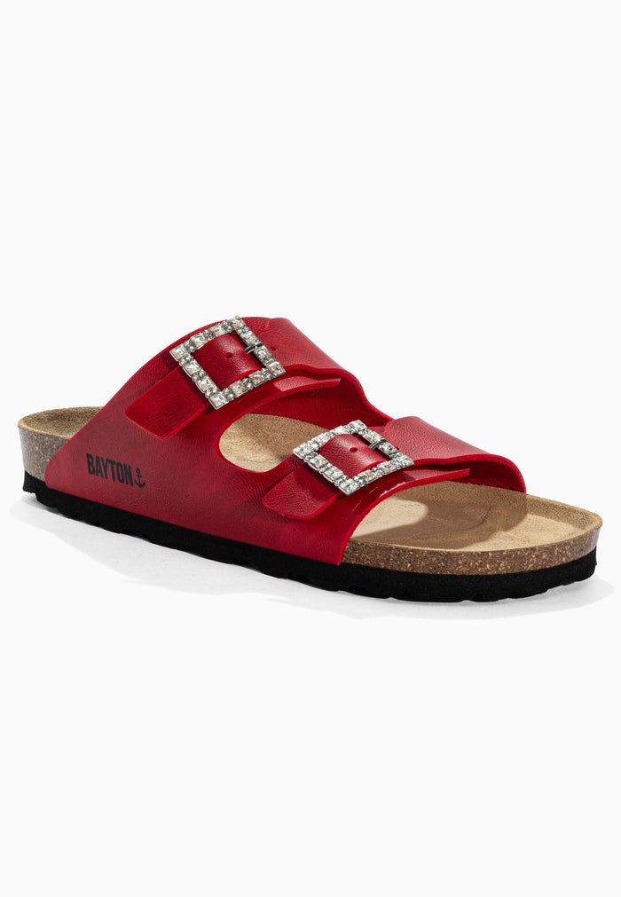 Bayton Sandales Strass Atlas Rouge Bayton