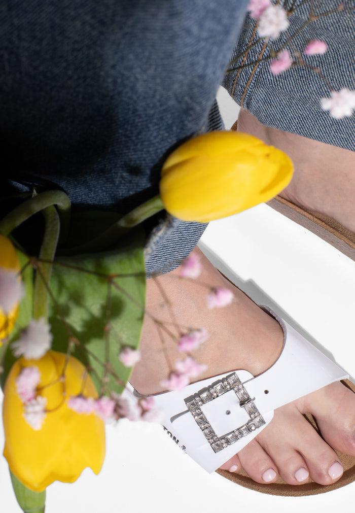 Bayton Sandales Strass Zephyr Blanc Bayton