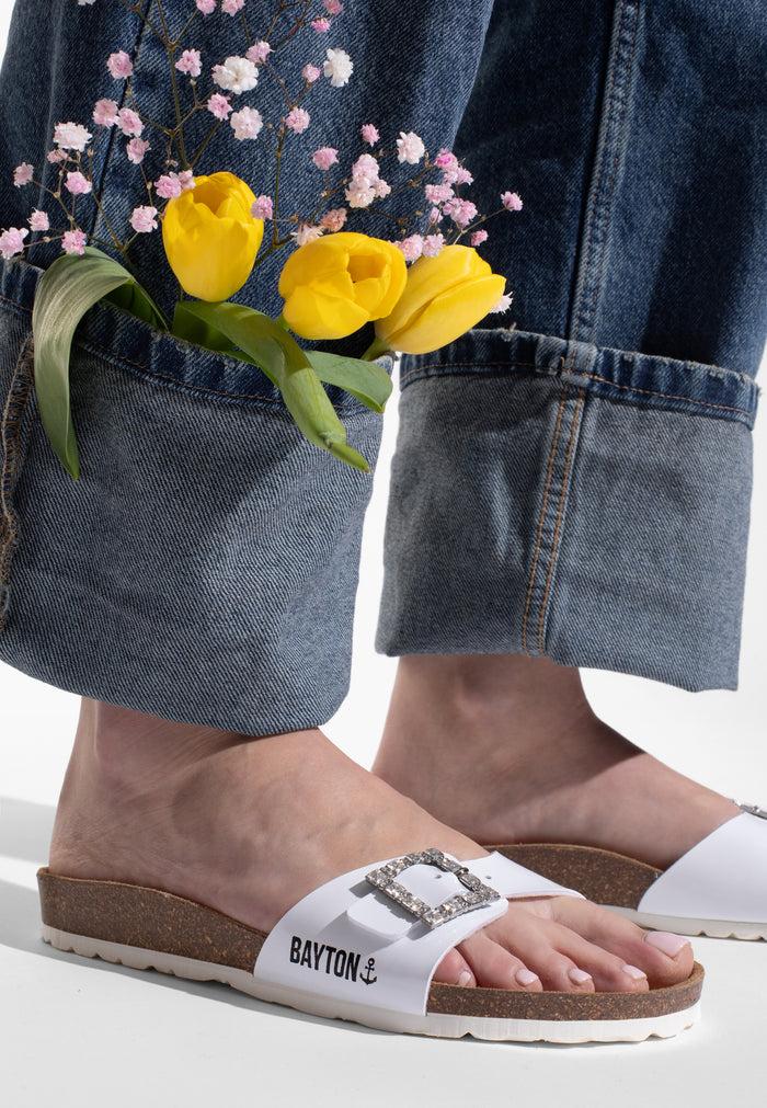 bayton Sandales Strass Zephyr Blanc Bayton
