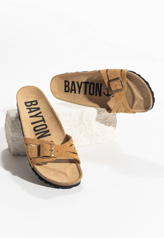 bayton Sandales 1 Bride Athena Camel en Cuir Suédé Bayton Femme