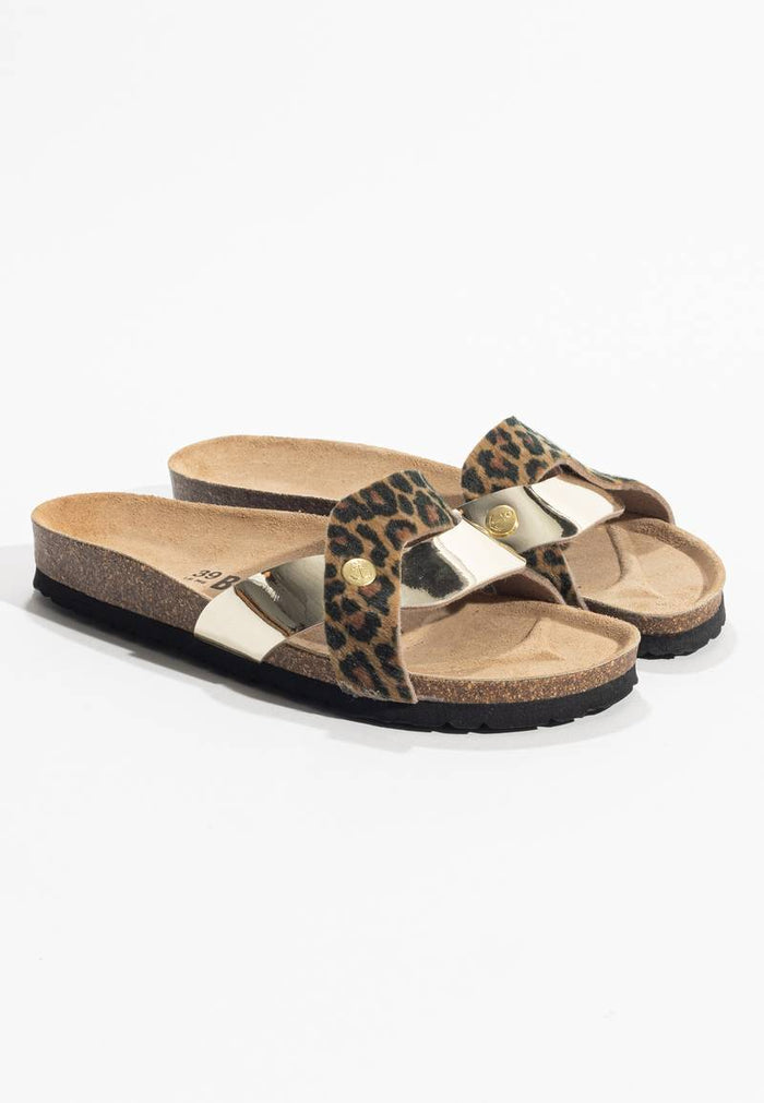 bayton Sandales 1 Bride Klimt Léopard et Dorée Bayton Femme