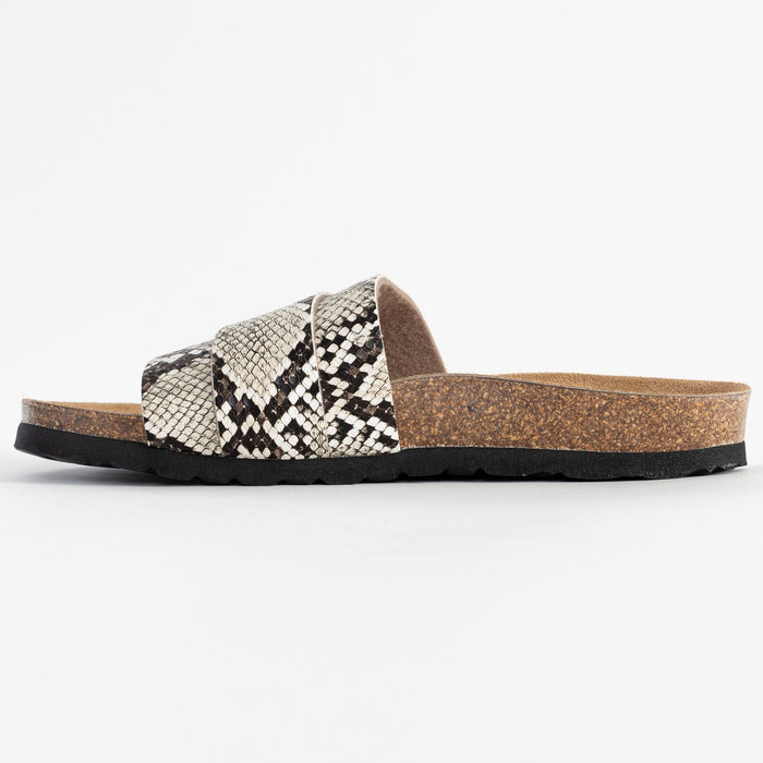 Bayton Sandales 1 Bride Orense Noir Et Beige Python Bayton Femme