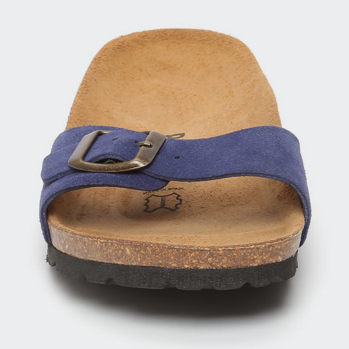 Bayton Sandales 1 Bride Zephyr Bleu Marine En Cuir Suédé Bayton Femme