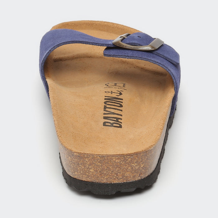 Bayton Sandales 1 Bride Zephyr Bleu Marine En Cuir Suédé Bayton Femme