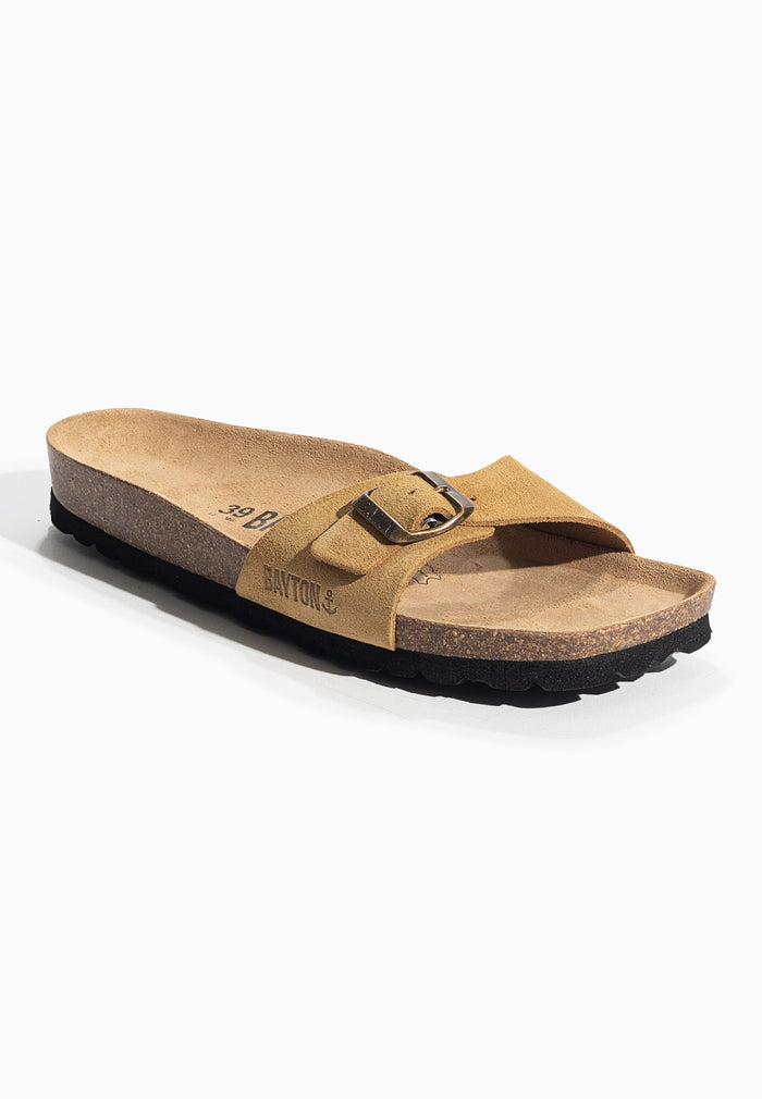 Bayton Sandales 1 Bride Zephyr Camel En Cuir Suédé Bayton Femme