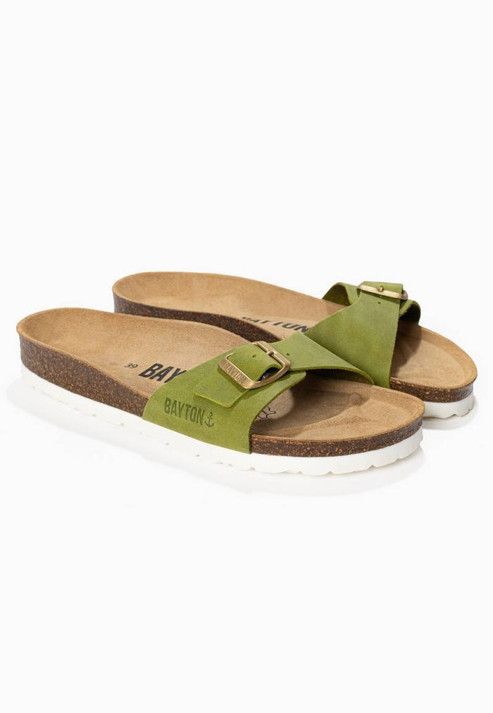 Bayton Sandales 1 Bride Zephyr Vert 100% Cuir Bayton Femme
