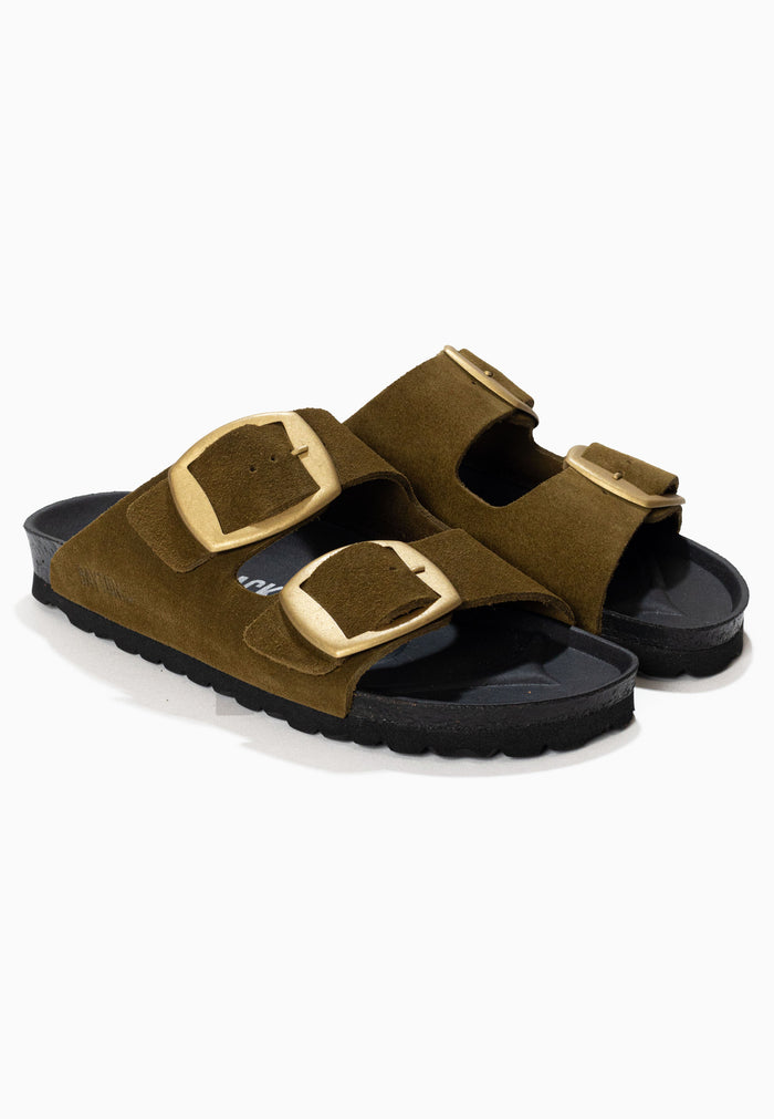 Bayton Sandales 2 Brides Alicante Kaki En Cuir Suédé Bayton Femme