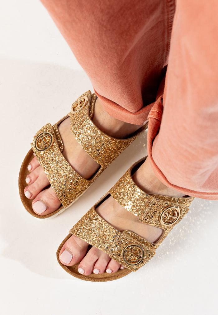 Bayton Sandales 2 Brides Anatol Dorées Pailletées Bayton Femme