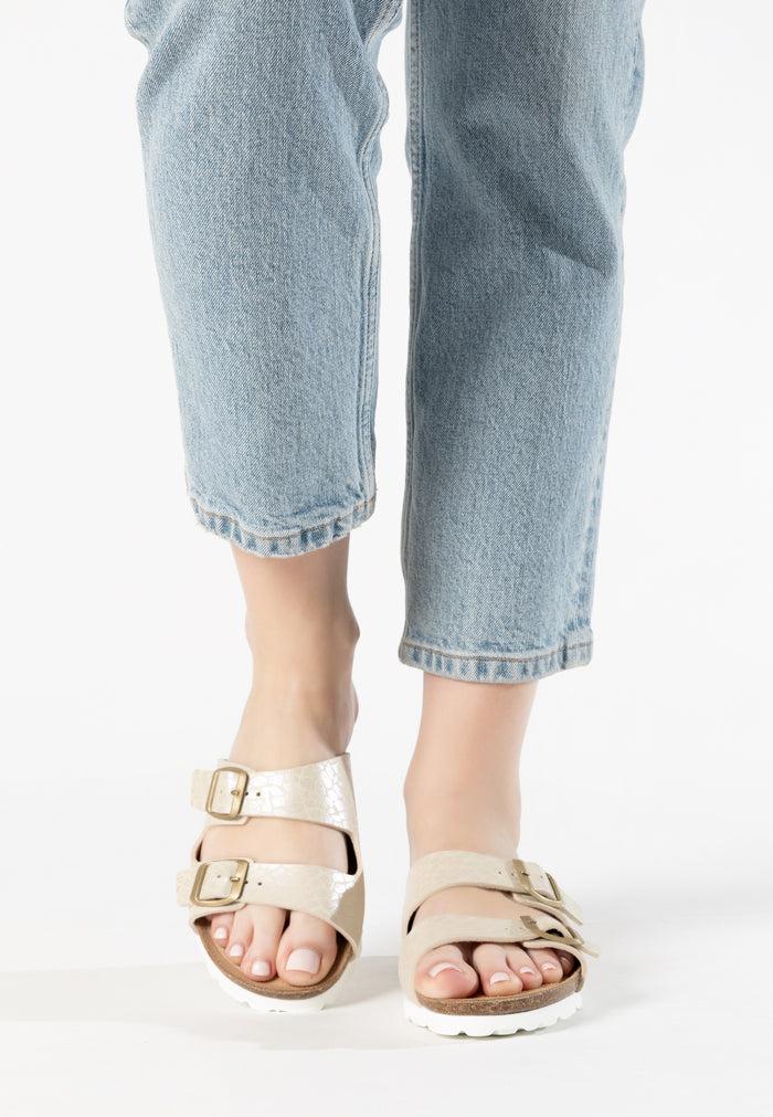 bayton Sandales 2 Brides Astrakan Beige Bayton femme