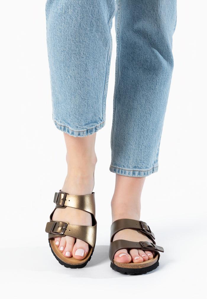 bayton Sandales 2 Brides Astrakan Bronze Bayton femme