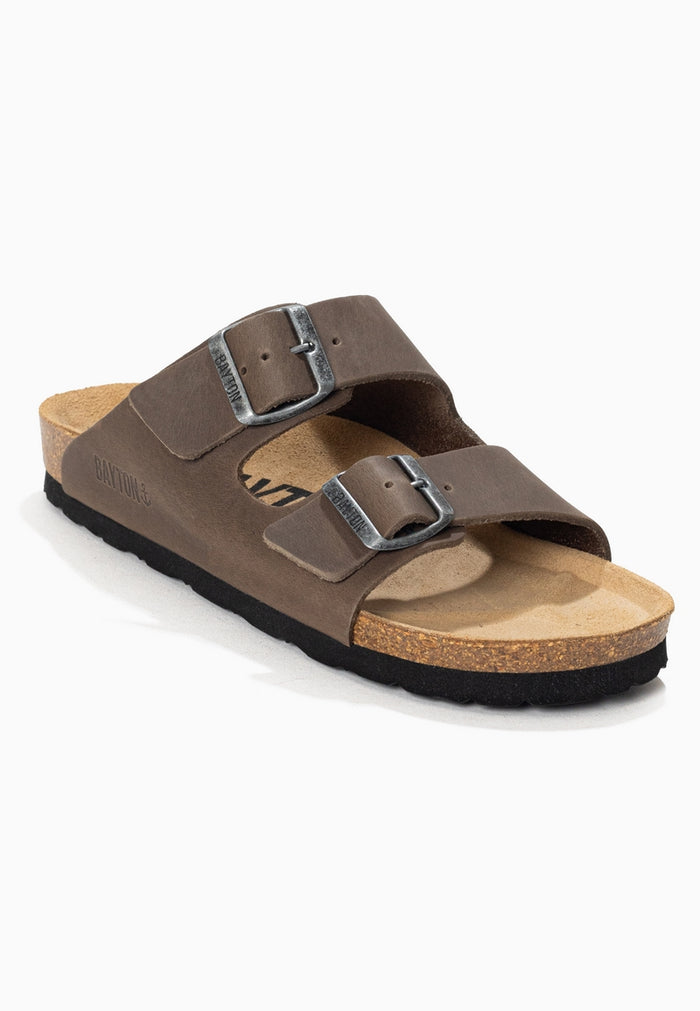 Bayton Sandales 2 Brides Atlas Anthracite 100% Cuir Bayton Femme
