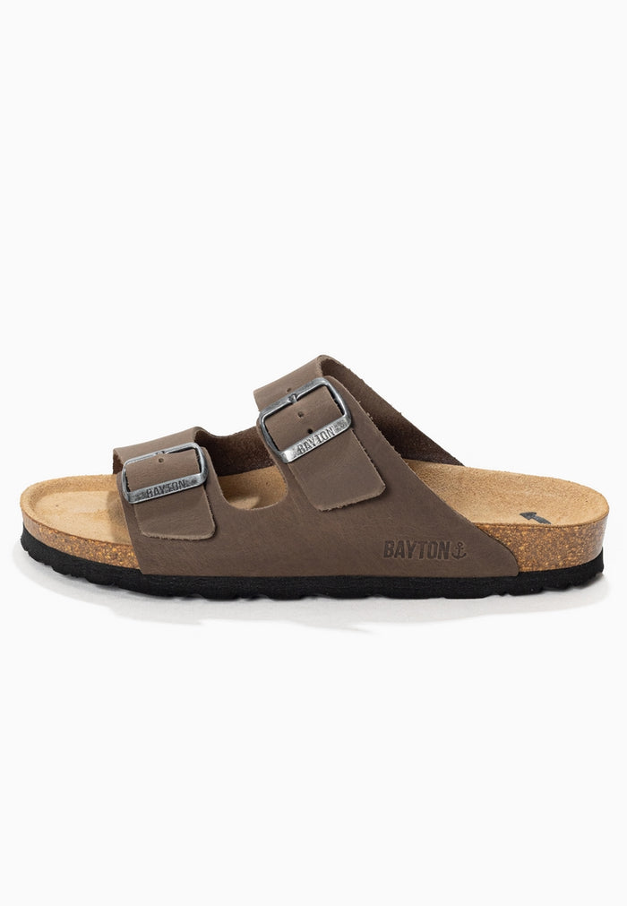 Bayton Sandales 2 Brides Atlas Anthracite 100% Cuir Bayton Femme