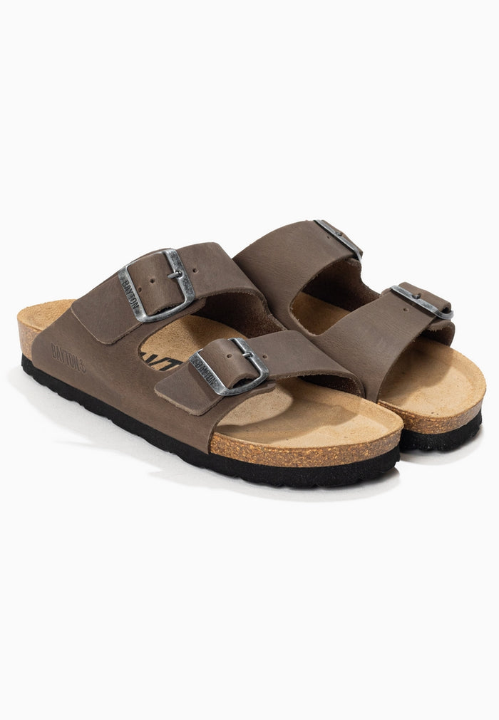 bayton Sandales 2 Brides Atlas Anthracite 100% Cuir Bayton femme