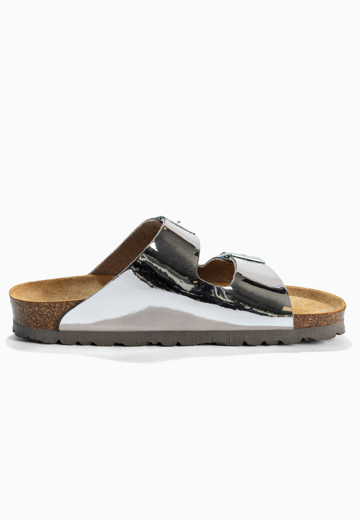 Bayton Sandales 2 Brides Atlas Argentées Miroir Bayton Femme