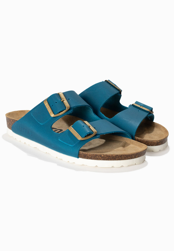 Bayton Sandales 2 Brides Atlas Bleu 100% Cuir Bayton Femme