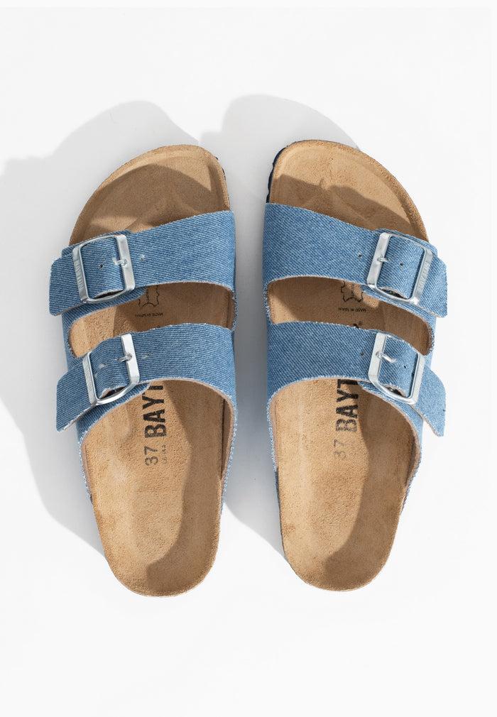 Bayton Sandales 2 Brides Atlas Bleu Clair Denim Bayton Femme
