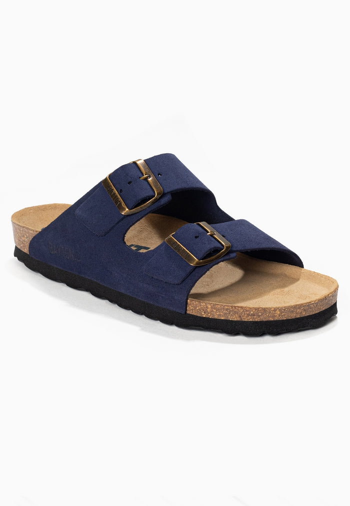 Bayton Sandales 2 Brides Atlas Bleu Marine En Cuir Suédé Bayton Femme