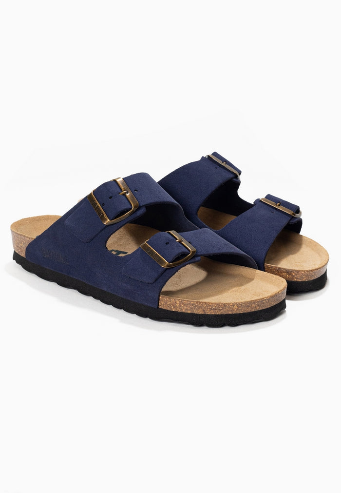 Bayton Sandales 2 Brides Atlas Bleu Marine En Cuir Suédé Bayton Femme