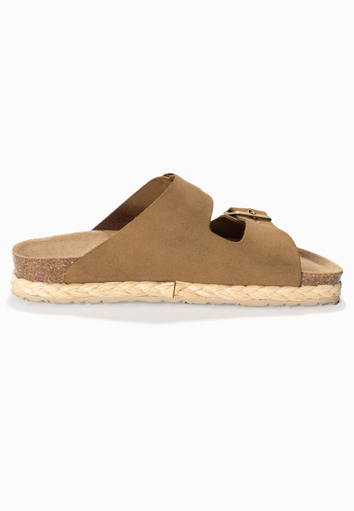 Bayton Sandales 2 Brides Atlas Camel En Cuir Suédé Bayton Femme