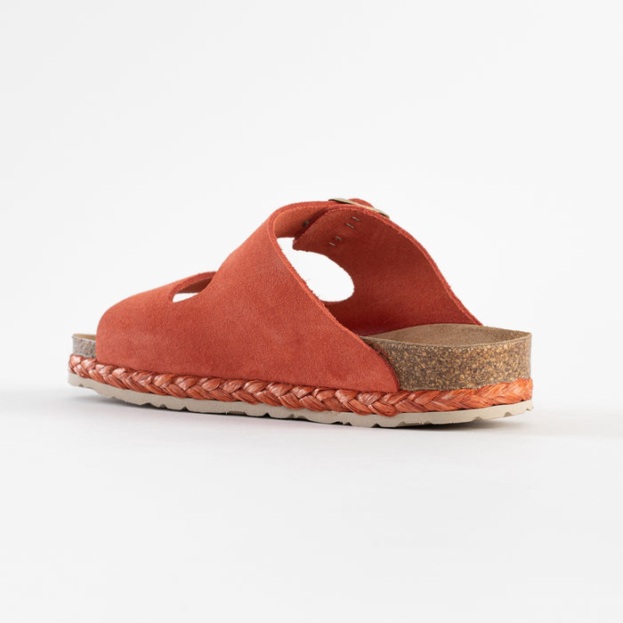 Bayton Sandales 2 Brides Atlas Corail En Cuir Suédé Bayton Femme