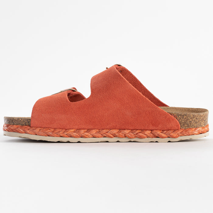 Bayton Sandales 2 Brides Atlas Corail En Cuir Suédé Bayton Femme